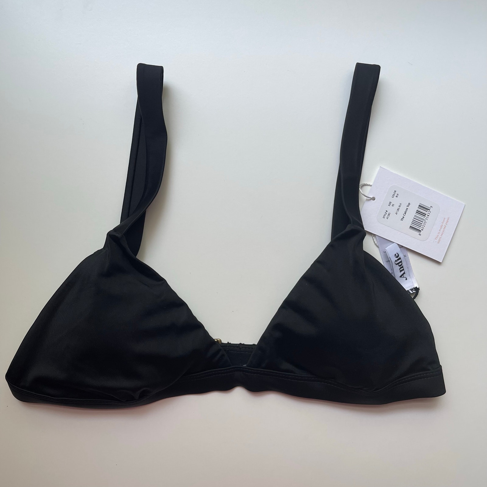 Andie Swim The Caicos Top Bikini Swimsuit Top Womens Xs Black Nwt